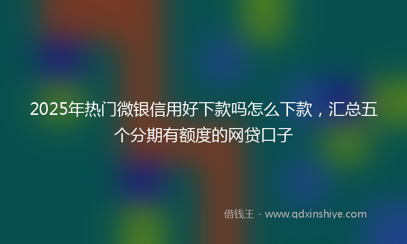 2025年热门微银信用好下款吗怎么下款，汇总五个分期有额度的网贷口子