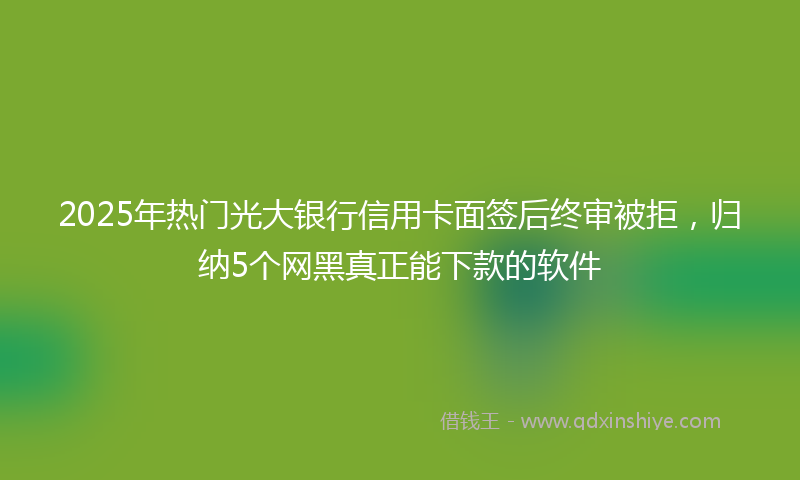 2025年热门光大银行信用卡面签后终审被拒，归纳5个网黑真正能下款的软件