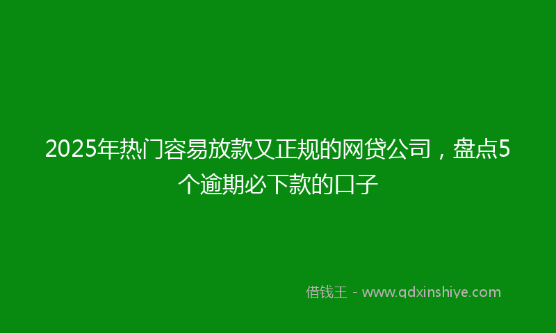 2025年热门容易放款又正规的网贷公司，盘点5个逾期必下款的口子