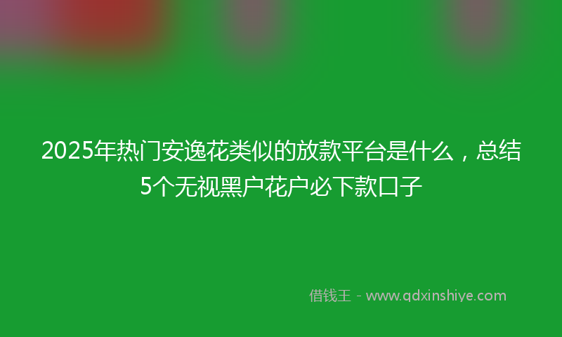 2025年热门安逸花类似的放款平台是什么，总结5个无视黑户花户必下款口子