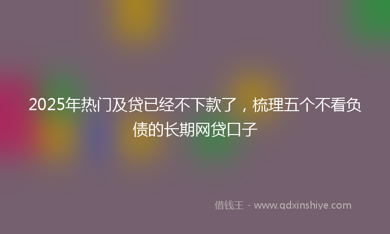2025年热门及贷已经不下款了，梳理五个不看负债的长期网贷口子