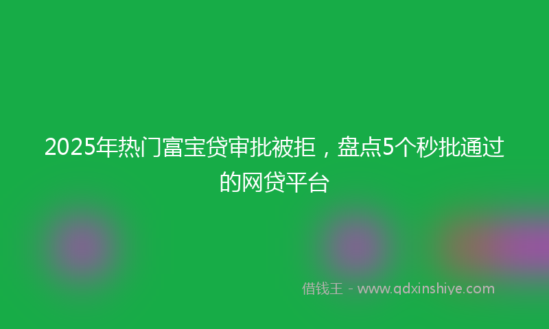2025年热门富宝贷审批被拒，盘点5个秒批通过的网贷平台