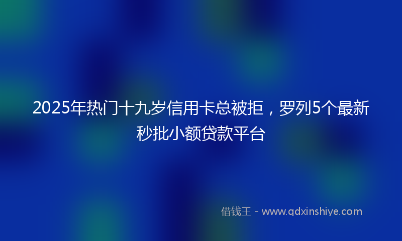 2025年热门十九岁信用卡总被拒，罗列5个最新秒批小额贷款平台