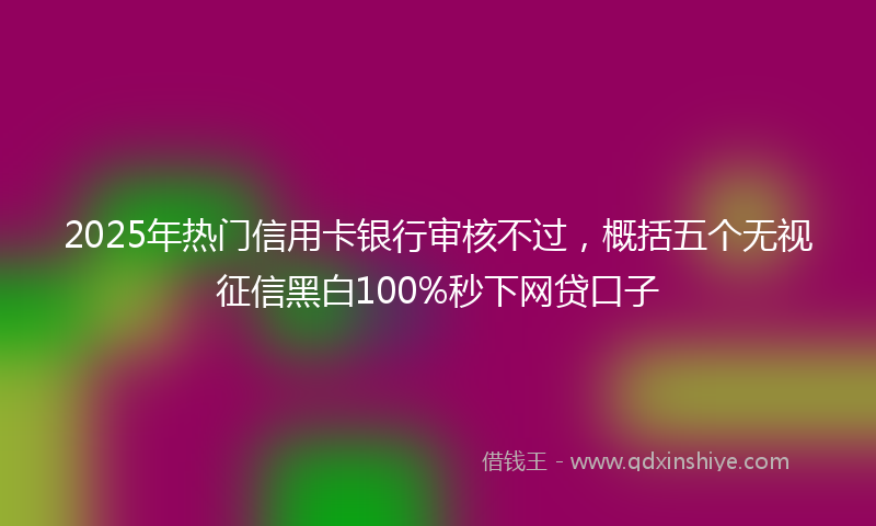 2025年热门信用卡银行审核不过，概括五个无视征信黑白100%秒下网贷口子