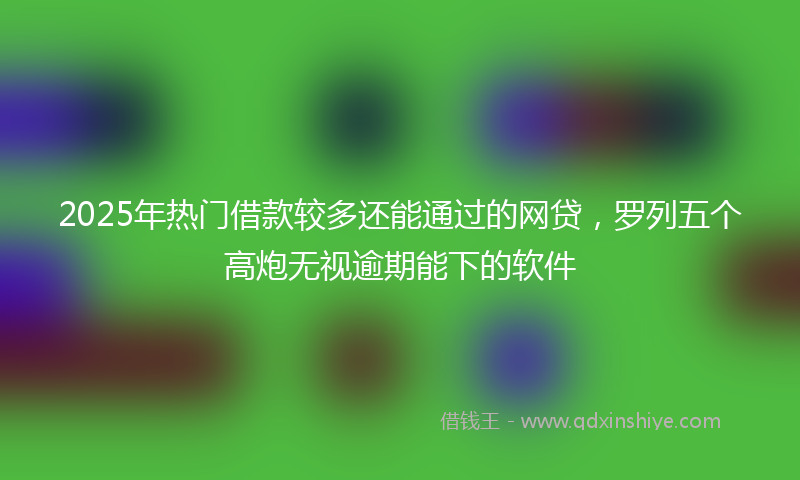 2025年热门借款较多还能通过的网贷，罗列五个高炮无视逾期能下的软件