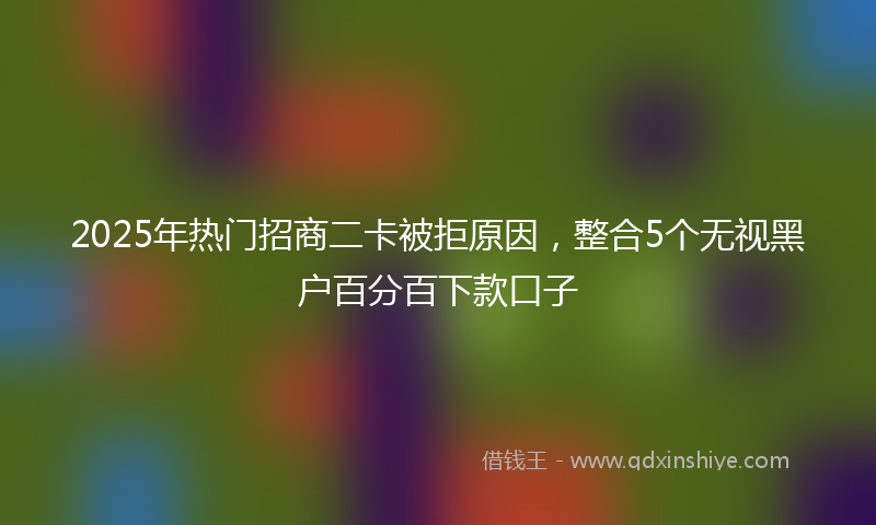 2025年热门招商二卡被拒原因，整合5个无视黑户百分百下款口子