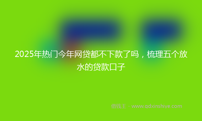 2025年热门今年网贷都不下款了吗，梳理五个放水的贷款口子