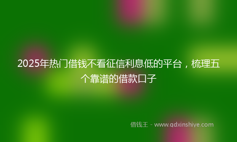 2025年热门借钱不看征信利息低的平台，梳理五个靠谱的借款口子