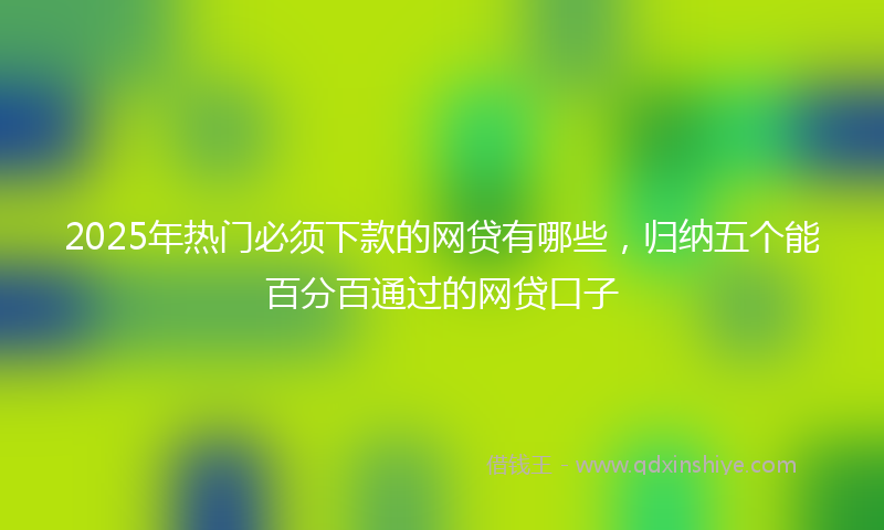 2025年热门必须下款的网贷有哪些，归纳五个能百分百通过的网贷口子