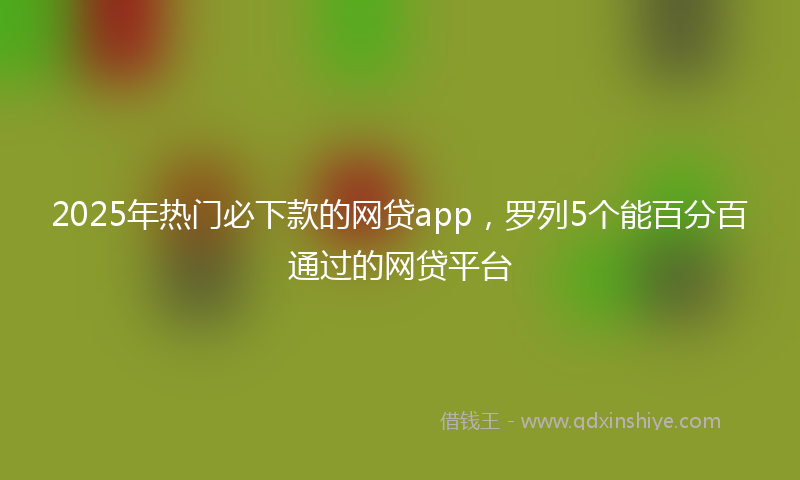 2025年热门必下款的网贷app，罗列5个能百分百通过的网贷平台