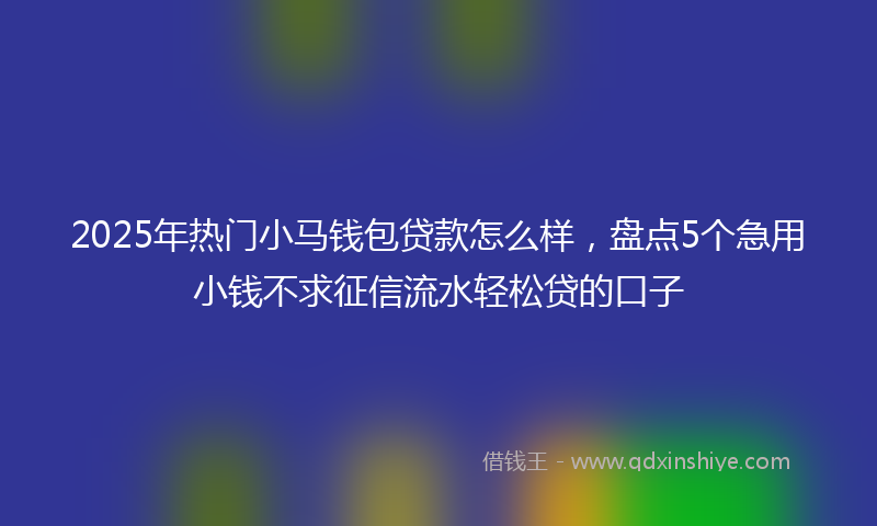 2025年热门小马钱包贷款怎么样，盘点5个急用小钱不求征信流水轻松贷的口子
