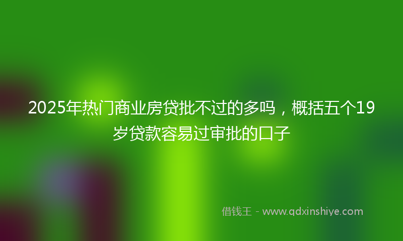 2025年热门商业房贷批不过的多吗，概括五个19岁贷款容易过审批的口子