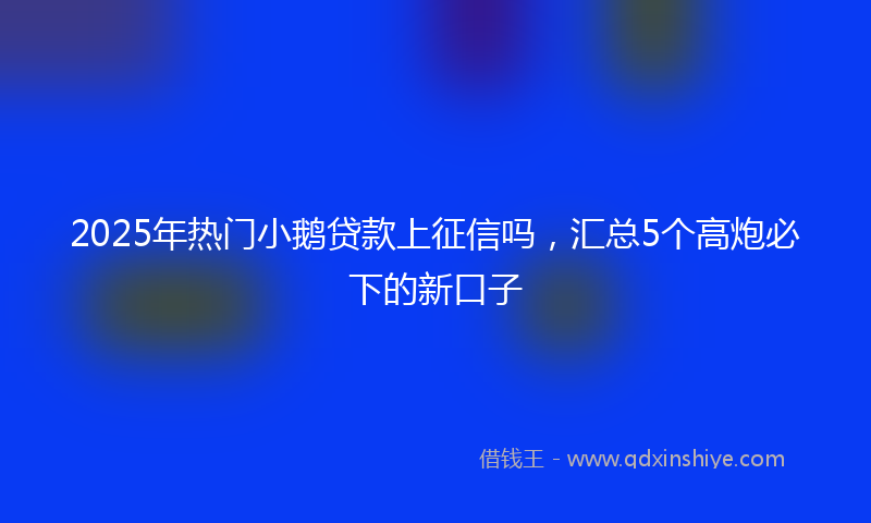 2025年热门小鹅贷款上征信吗，汇总5个高炮必下的新口子