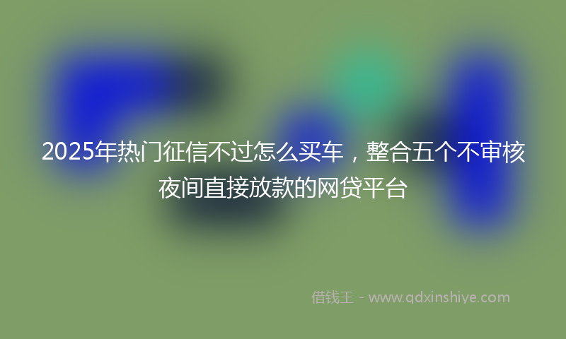 2025年热门征信不过怎么买车，整合五个不审核夜间直接放款的网贷平台