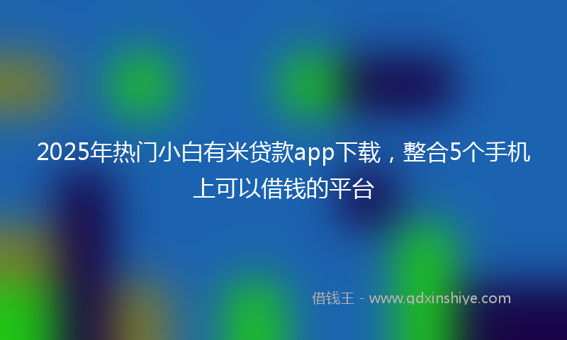 2025年热门小白有米贷款app下载，整合5个手机上可以借钱的平台