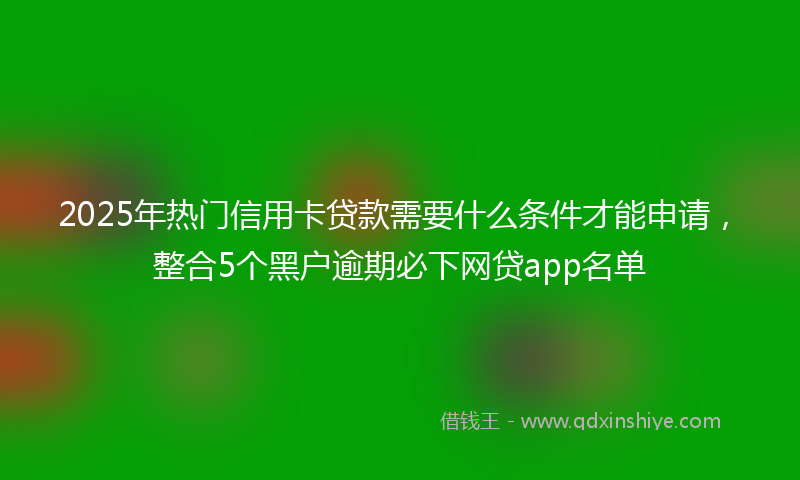 2025年热门信用卡贷款需要什么条件才能申请，整合5个黑户逾期必下网贷app名单