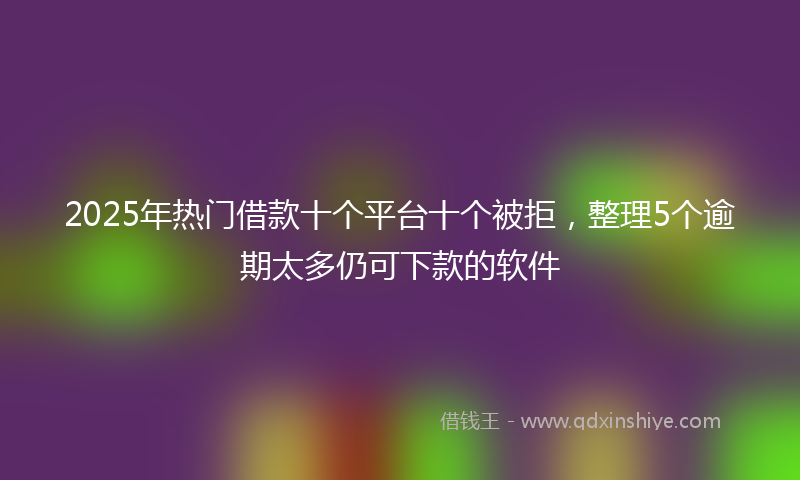 2025年热门借款十个平台十个被拒，整理5个逾期太多仍可下款的软件