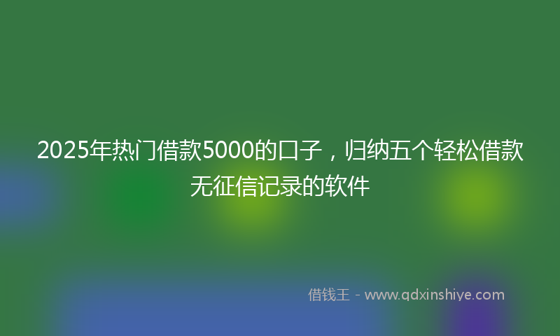 2025年热门借款5000的口子，归纳五个轻松借款无征信记录的软件