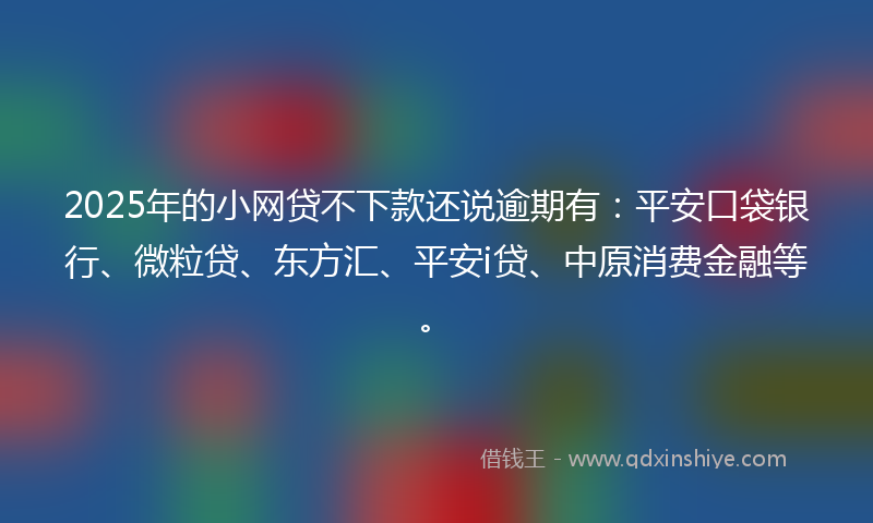 2025年的小网贷不下款还说逾期有：平安口袋银行、微粒贷、东方汇、平安i贷、中原消费金融等。