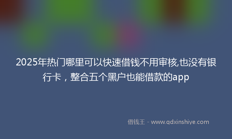 2025年热门哪里可以快速借钱不用审核,也没有银行卡，整合五个黑户也能借款的app