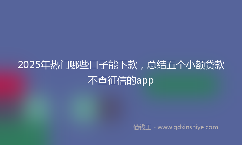 2025年热门哪些口子能下款，总结五个小额贷款不查征信的app