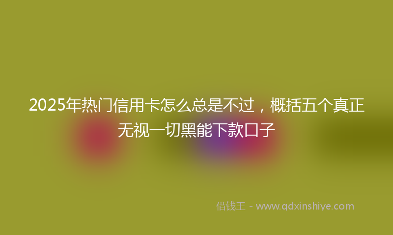 2025年热门信用卡怎么总是不过，概括五个真正无视一切黑能下款口子