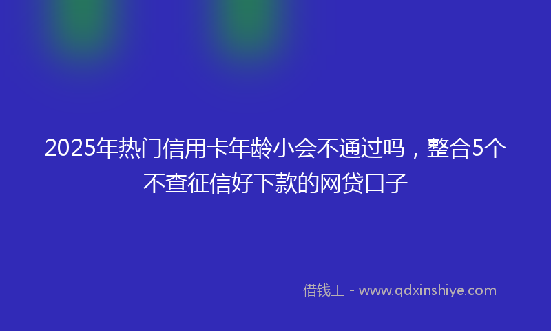 2025年热门信用卡年龄小会不通过吗，整合5个不查征信好下款的网贷口子