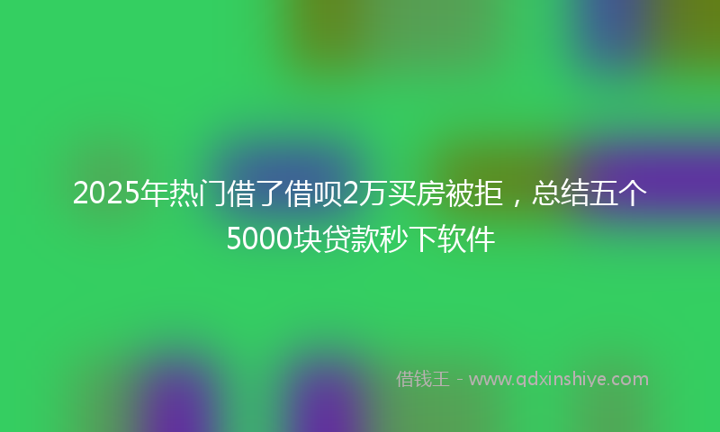 2025年热门借了借呗2万买房被拒，总结五个5000块贷款秒下软件