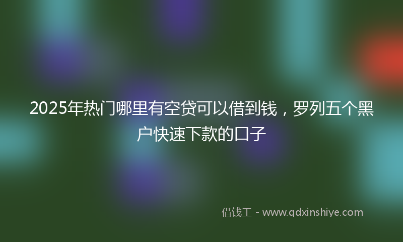 2025年热门哪里有空贷可以借到钱，罗列五个黑户快速下款的口子