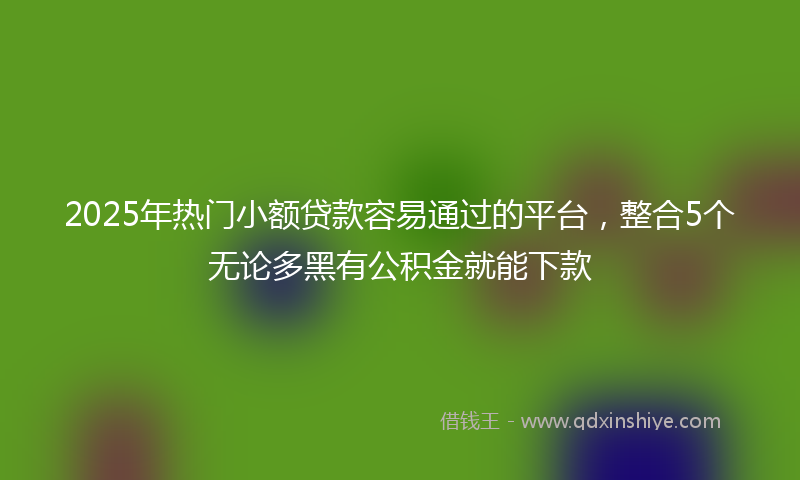 2025年热门小额贷款容易通过的平台，整合5个无论多黑有公积金就能下款