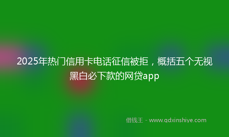 2025年热门信用卡电话征信被拒，概括五个无视黑白必下款的网贷app