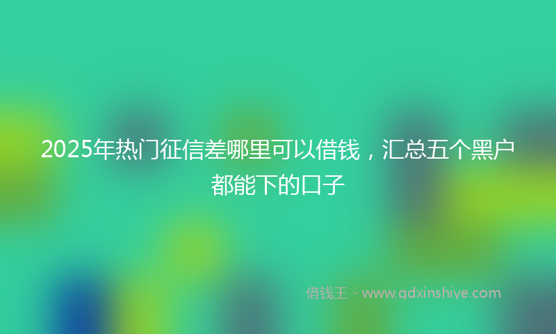 2025年热门征信差哪里可以借钱，汇总五个黑户都能下的口子