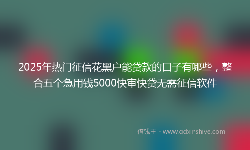 2025年热门征信花黑户能贷款的口子有哪些，整合五个急用钱5000快审快贷无需征信软件