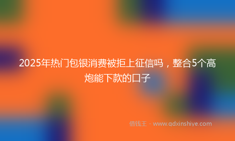 2025年热门包银消费被拒上征信吗，整合5个高炮能下款的口子