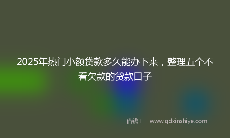 2025年热门小额贷款多久能办下来，整理五个不看欠款的贷款口子