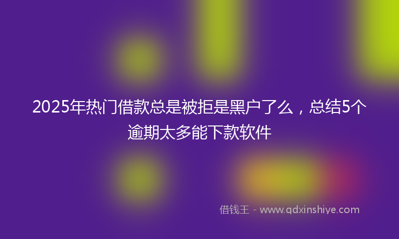 2025年热门借款总是被拒是黑户了么，总结5个逾期太多能下款软件