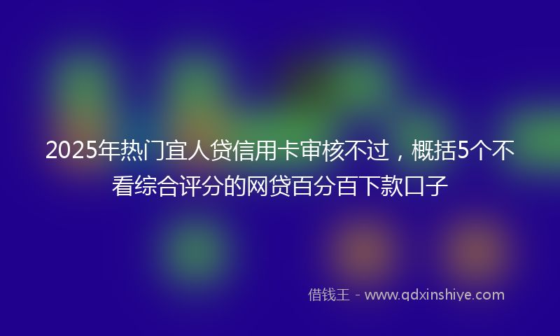 2025年热门宜人贷信用卡审核不过，概括5个不看综合评分的网贷百分百下款口子