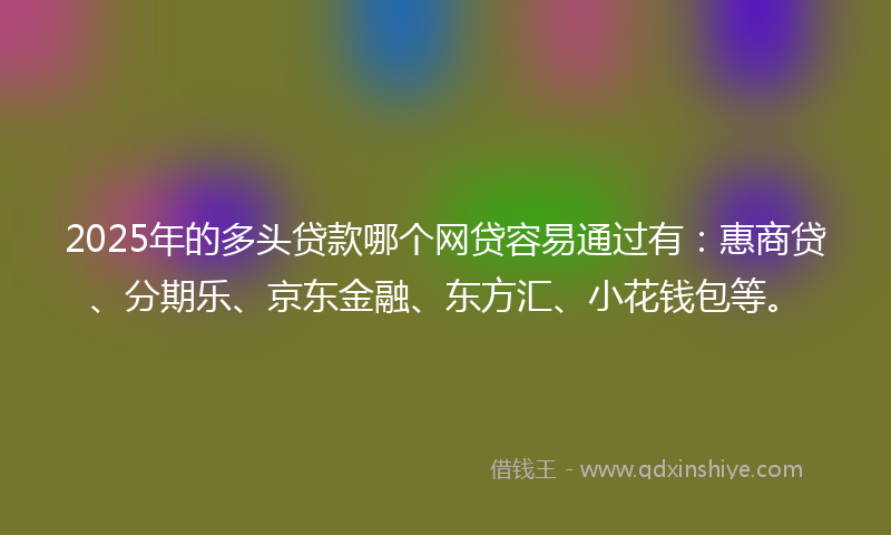 2025年的多头贷款哪个网贷容易通过有：惠商贷、分期乐、京东金融、东方汇、小花钱包等。