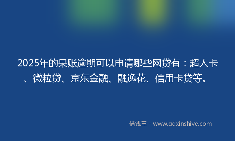 2025年的呆账逾期可以申请哪些网贷有：超人卡、微粒贷、京东金融、融逸花、信用卡贷等。