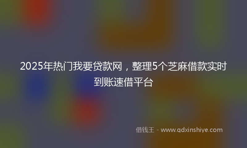 2025年热门我要贷款网，整理5个芝麻借款实时到账速借平台