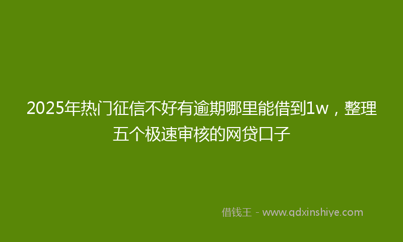 2025年热门征信不好有逾期哪里能借到1w，整理五个极速审核的网贷口子