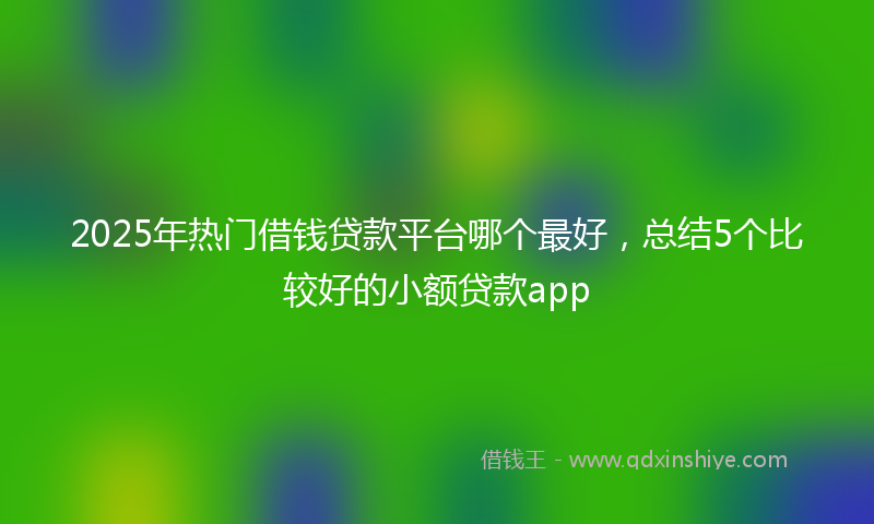 2025年热门借钱贷款平台哪个最好，总结5个比较好的小额贷款app