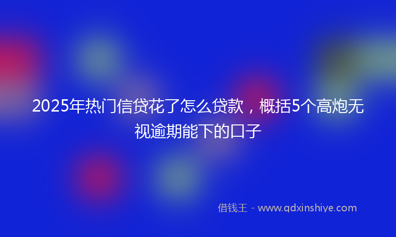 2025年热门信贷花了怎么贷款，概括5个高炮无视逾期能下的口子