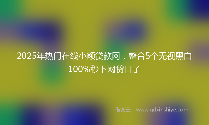 2025年热门在线小额贷款网，整合5个无视黑白100%秒下网贷口子