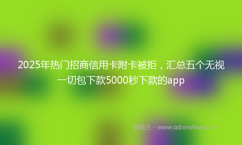 2025年热门招商信用卡附卡被拒，汇总五个无视一切包下款5000秒下款的app