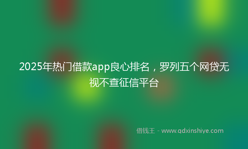2025年热门借款app良心排名，罗列五个网贷无视不查征信平台