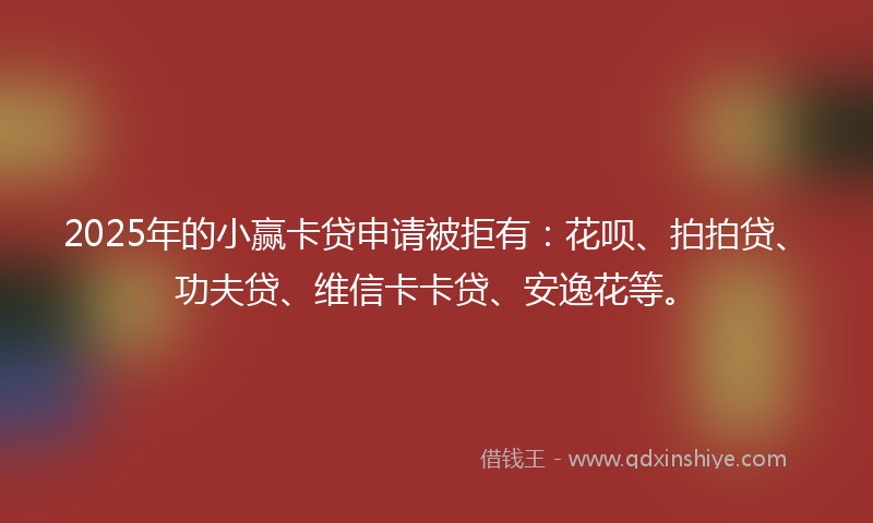 2025年的小赢卡贷申请被拒有：花呗、拍拍贷、功夫贷、维信卡卡贷、安逸花等。