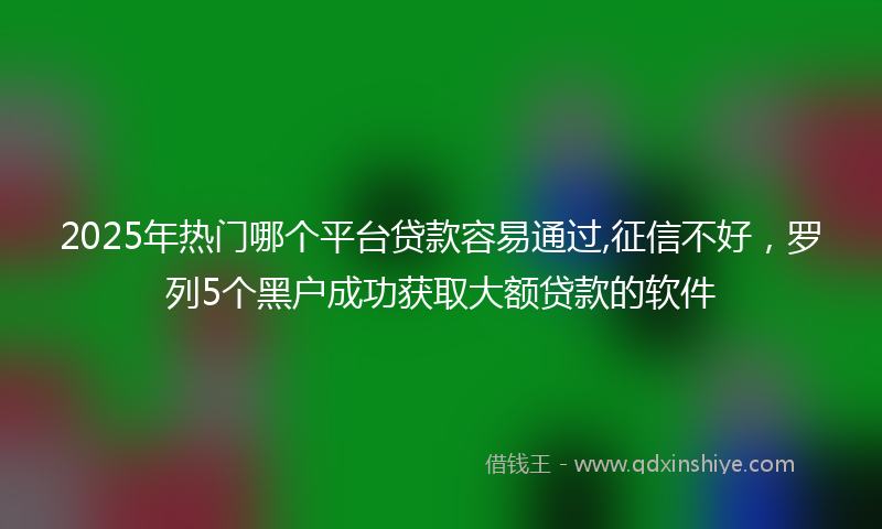 2025年热门哪个平台贷款容易通过,征信不好，罗列5个黑户成功获取大额贷款的软件