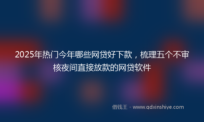 2025年热门今年哪些网贷好下款，梳理五个不审核夜间直接放款的网贷软件