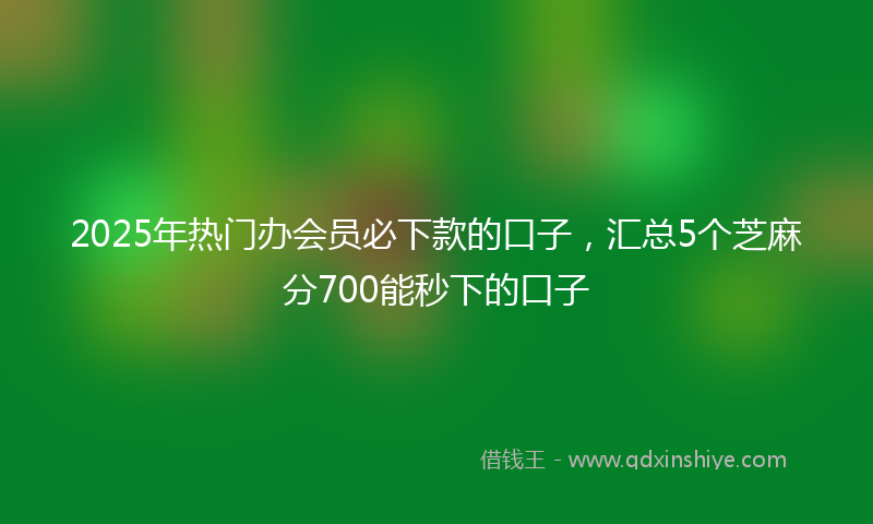 2025年热门办会员必下款的口子，汇总5个芝麻分700能秒下的口子